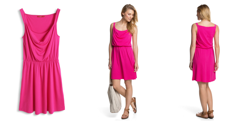 Fitted pink jersey dress - Esprit